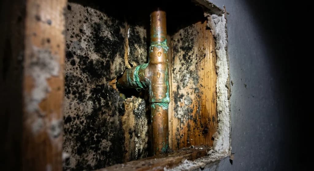 mold behind the wall