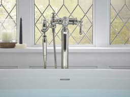 Artifacts® floor-mount bath filler trim with hand-shower