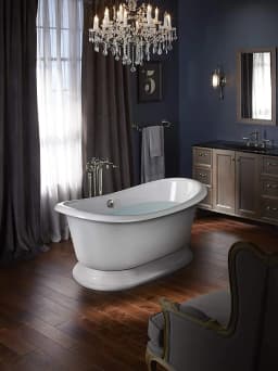 Artifacts® floor-mount bath filler trim with hand-shower