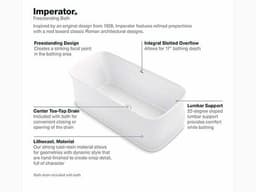 Imperator 65-3/4" X 31" Freestanding Bath With Center Toe-Tap Drain
