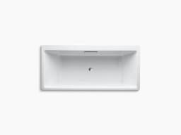 Rêve® 66-15/16" x 31-1/2" freestanding bath with Float installation and Brilliant Ash base without jet trim