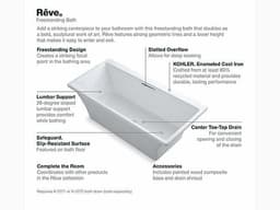 Rêve® 66-15/16" x 31-1/2" freestanding bath with Float installation and Brilliant Ash base without jet trim
