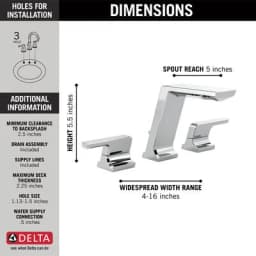 Pivotal® Two Handle Widespread Bathroom Faucet In Lumicoat Chrome