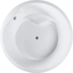Vanity Art 59 x 59 Inches Freestanding Acrylic Bathtub Modern Stand Alone Soaking Tub in White