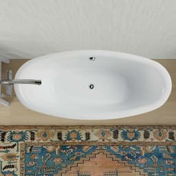 Vanity Art 71 x 34 Inches Freestanding Acrylic Bathtub in White