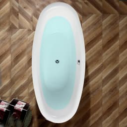 Vanity Art 71 x 34 Inches Freestanding Acrylic Bathtub in White