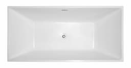 Vanity Art 59 x 30 Inches Freestanding Acrylic Bathtub Modern Stand Alone Soaking Tub