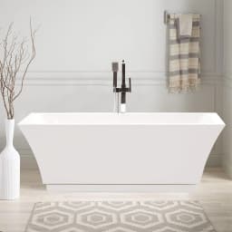 Vanity Art Acrylic Bathtub Modern Stand Alone Soaking Tub in White