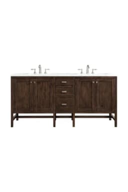 Addison 72" Double Vanity Cabinet, w/ 3 CM Arctic Fall Solid Surface Countertop
