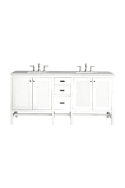 Addison 72" Double Vanity Cabinet, w/ 3 CM Arctic Fall Solid Surface Countertop