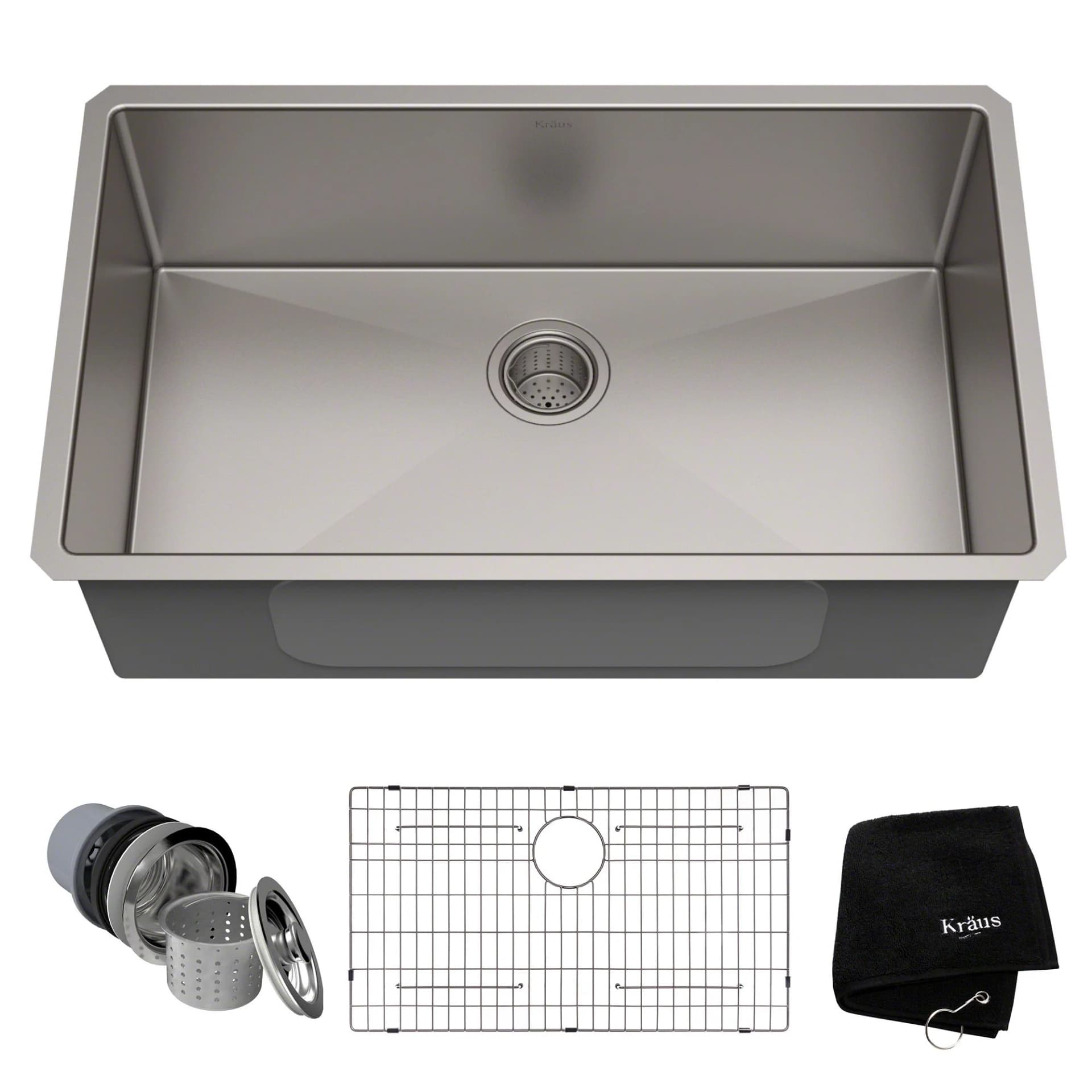 Kraus Standart Pro 32" Undermount 16 Gauge Stainless Steel Single Bowl Kitchen Sink
