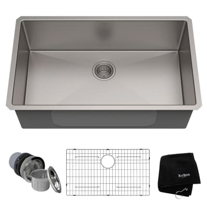 Kraus Standart Pro 32" Undermount 16 Gauge Stainless Steel Single Bowl Kitchen Sink