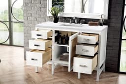 Addison 48" Single Vanity Cabinet, w/ 3 CM Arctic Fall Solid Surface Countertop
