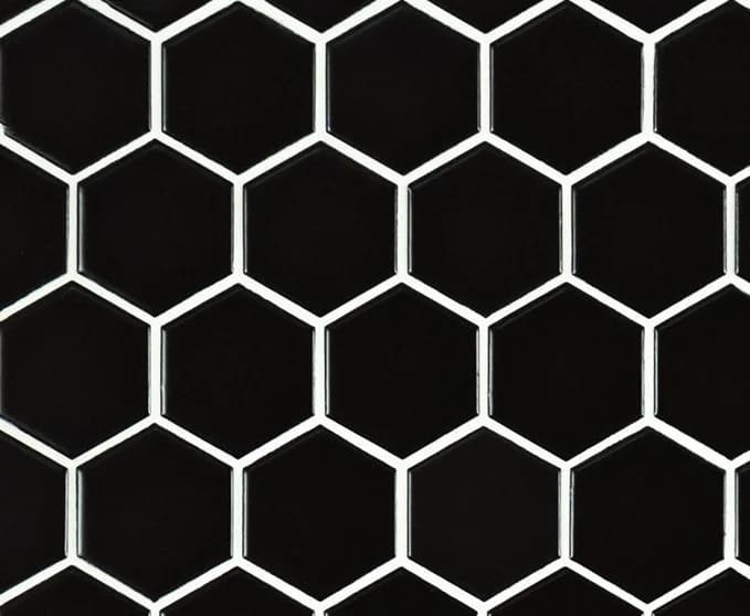 BLACK 2" HEXAGON MATTE