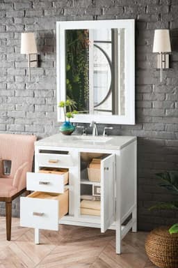 Addison 30" Single Vanity Cabinet w/ 3 CM Arctic Fall Solid Surface Countertop