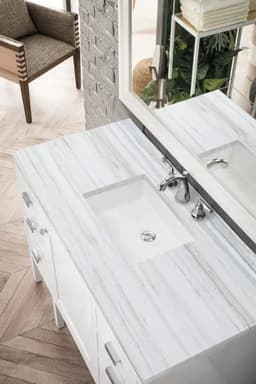 Addison 48" Single Vanity Cabinet, w/ 3 CM Arctic Fall Solid Surface Countertop