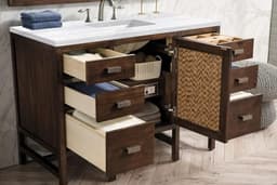 Addison 48" Single Vanity Cabinet, w/ 3 CM Arctic Fall Solid Surface Countertop