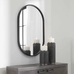 Varina Oval Mirror, Black
