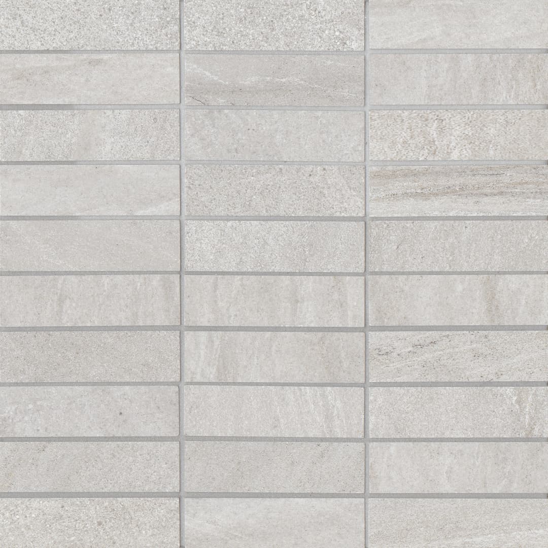 Bedrosians Purestone 1"x 4" Glazed Porcelain Mosaic Tile in Grigio