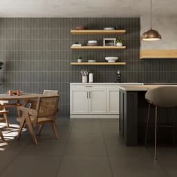 Sahara 1" x 12" Rectangle Matte Porcelain Mosaic Tile in Dark