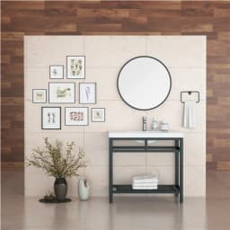 MORENO OTTO 36" STAINLESS STEEL CONSOLE W/ WHITE ACRYLIC SINK - CHROME/BRUSHED NICKLE/ BLACK