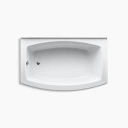 Expanse® 60" x 32" curved alcove bath with integral flange and left-hand drain