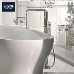 Grohe Essence Floor Mounted Tub Filler with Built-In Diverter - Includes Hand Shower