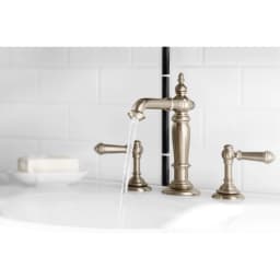 Kohler Artifacts Widespread Bathroom Faucet with Lever Handles - Free Metal Pop-Up Drain Assembly with purchase