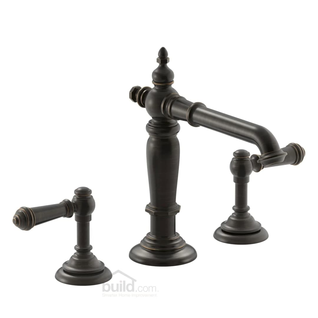 Kohler Artifacts Widespread Bathroom Faucet with Lever Handles - Free Metal Pop-Up Drain Assembly with purchase