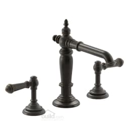 Kohler Artifacts Widespread Bathroom Faucet with Lever Handles - Free Metal Pop-Up Drain Assembly with purchase
