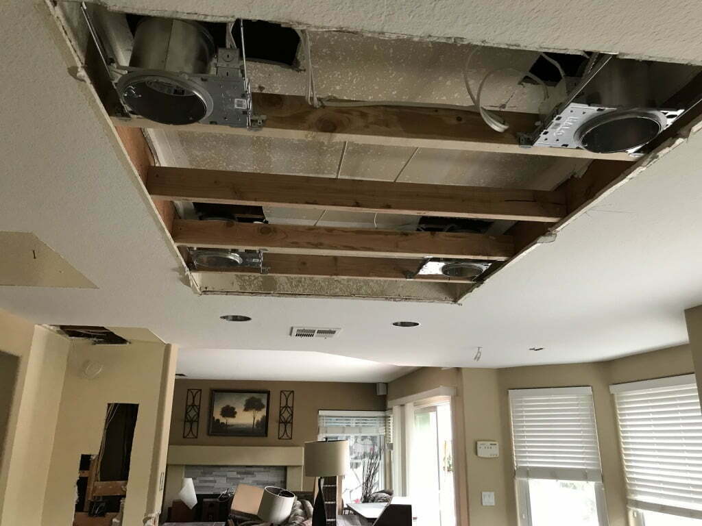 Water damaged ceiling