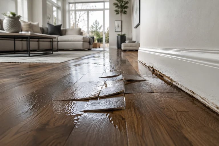 Water damage restoration for hardwood floors after a leak