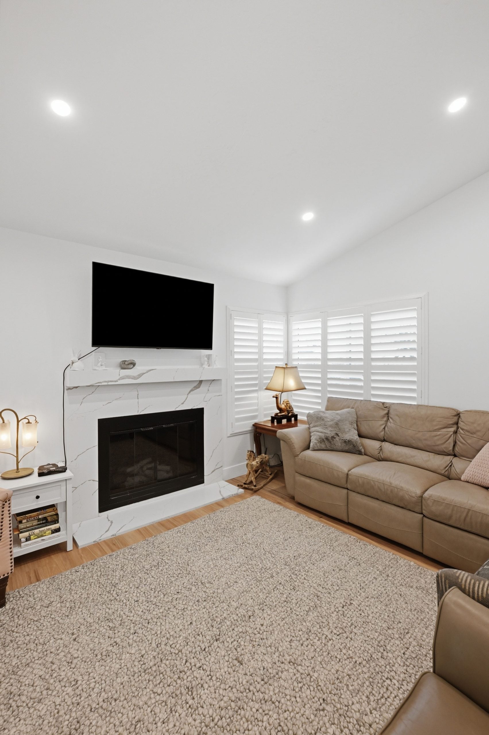 Donahue Drive - Living Room Seating Area & Fireplace