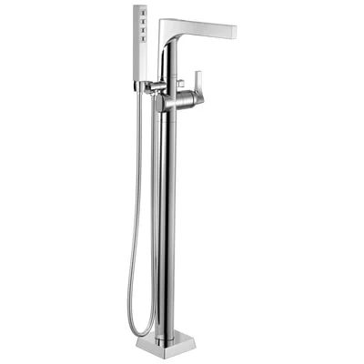 Zura® Single Handle Floor Mount Tub Filler Trim With Hand Shower In Chrome