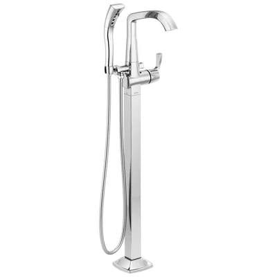 Stryke® Single Handle Floor Mount Tub Filler Trim In Chrome