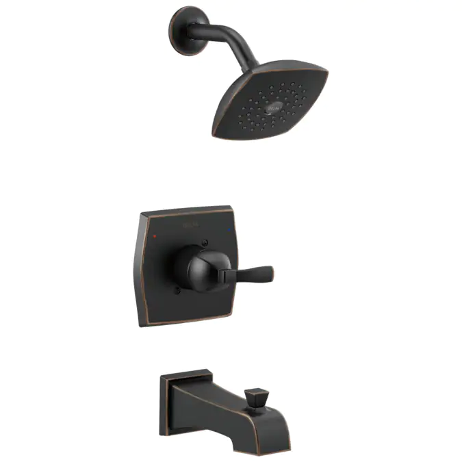 Delta Flynn Matte Black 1-Handle Bathtub and Shower Faucet