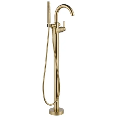Delta® Single Handle Floor Mount Tub Filler Trim With Hand Shower