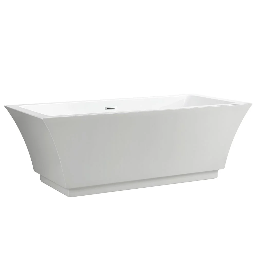 Vanity Art Acrylic Bathtub Modern Stand Alone Soaking Tub in White