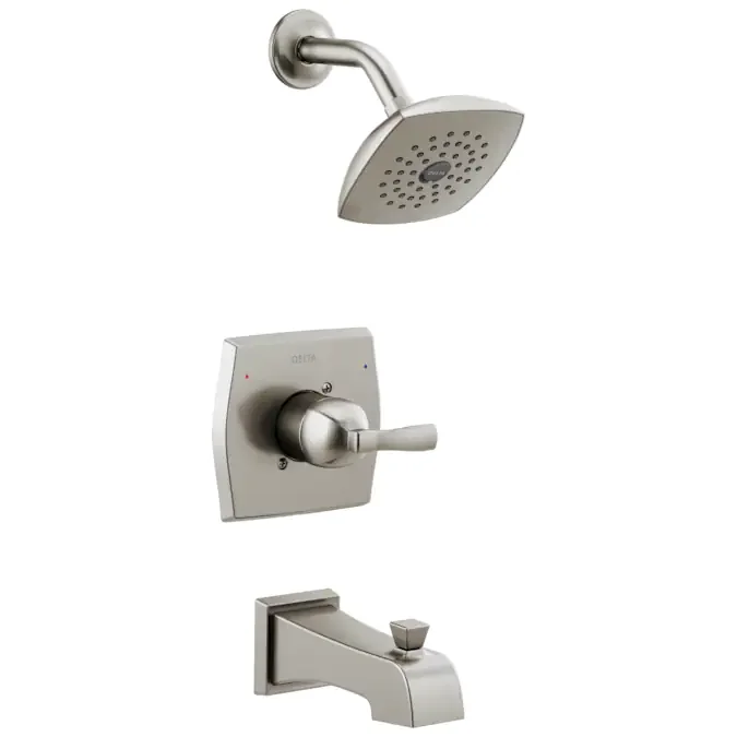 Delta Flynn Matte Black 1-Handle Bathtub and Shower Faucet