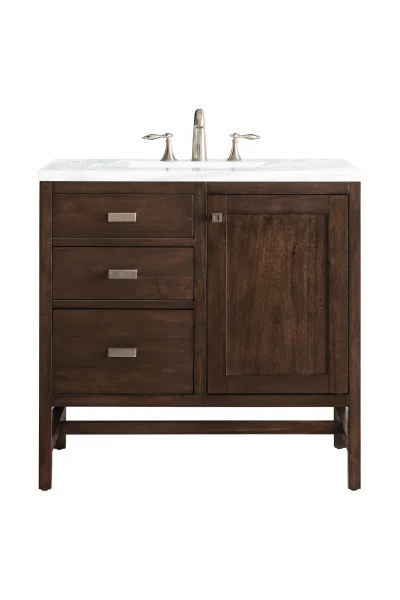 Addison 36" Single Vanity Cabinet, w/ 3 CM Arctic Fall Solid Surface Countertop