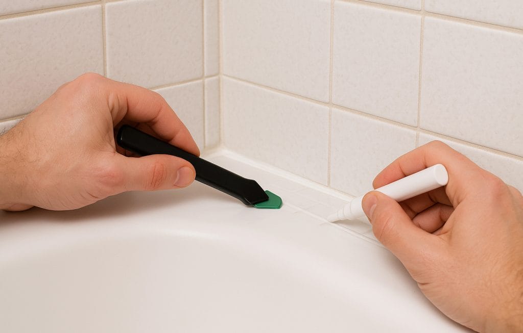 DIY Bathroom Renovation - Refresh the Caulk and Grout